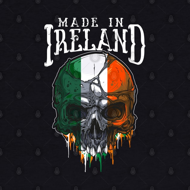 made in ireland irish flag skull design by Jandjprints